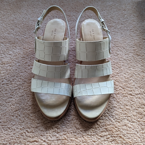 Rag & bone cream sandals block heel sz 8 - Picture 1 of 6